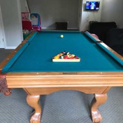 Brunswick Contenter Oak Finish 8FT Pool Table Installation Included (SOLD)